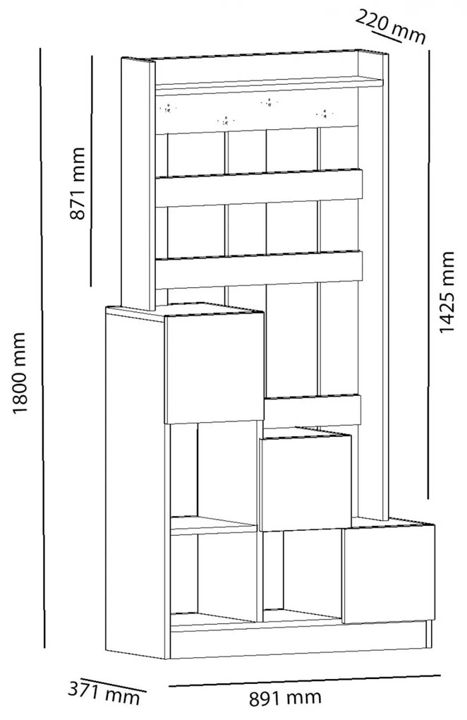 ΕΠΙΠΛΟ ΕΙΣΟΔΟΥ GRANT  ΛΕΥΚΟ ΚΑΡΥΔΙ 89,1x37,1x180Y εκ.