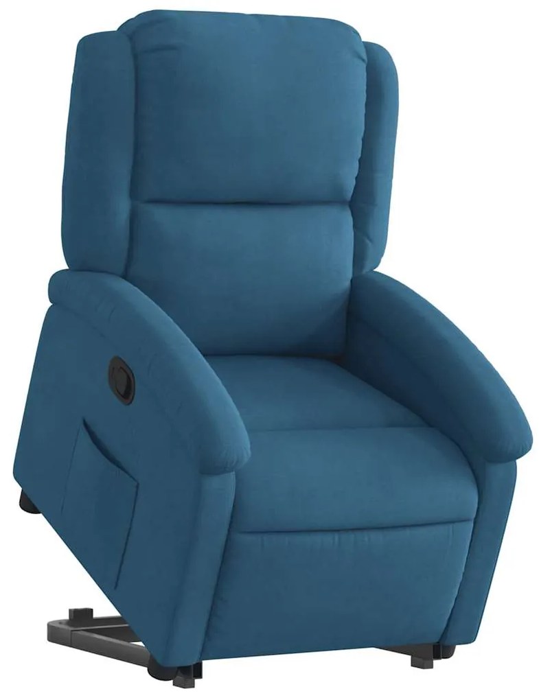 vidaXL Πολυθρόνα Ανακλινόμενη με Ανύψωση Μπλε Βελούδινη