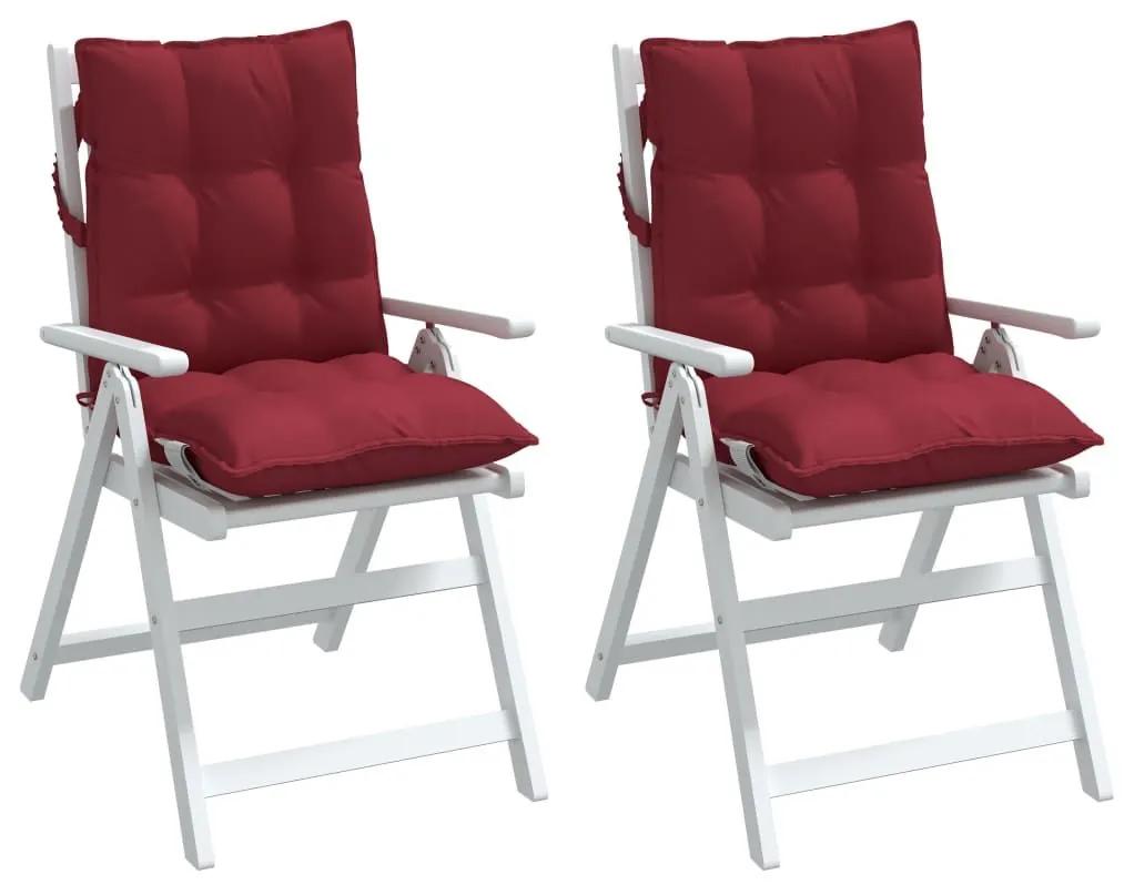 Μαξιλάρια Καρέκλας Χαμηλή Πλάτη 2 τεμ. Μπορντό Ύφασμα Oxford - Κόκκινο