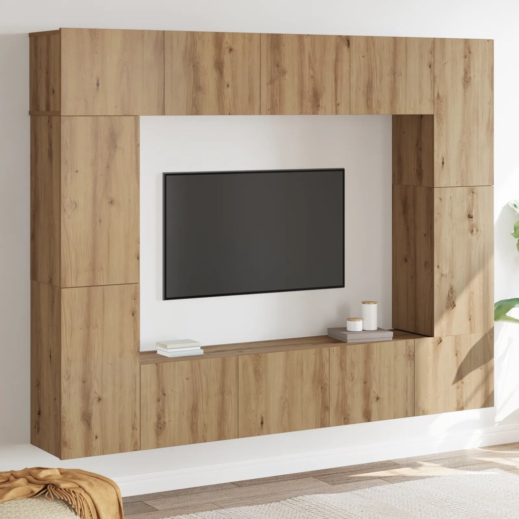 vidaXL Σετ επίπλου τηλεόρασης 8 pcs artisan δρυς 80 x 30 x 30 εκ