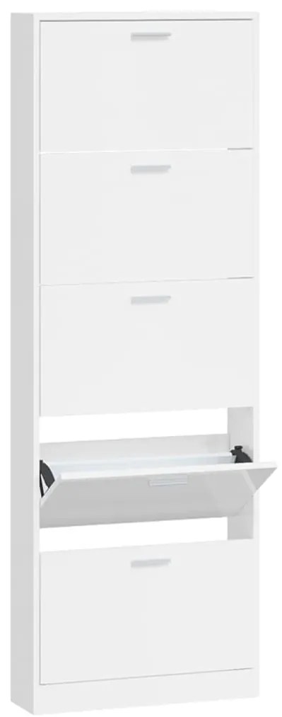 vidaXL Παπουτσοθήκη Γυαλιστερό Λευκό 59x17x169 εκ. Επεξεργασμένο Ξύλο
