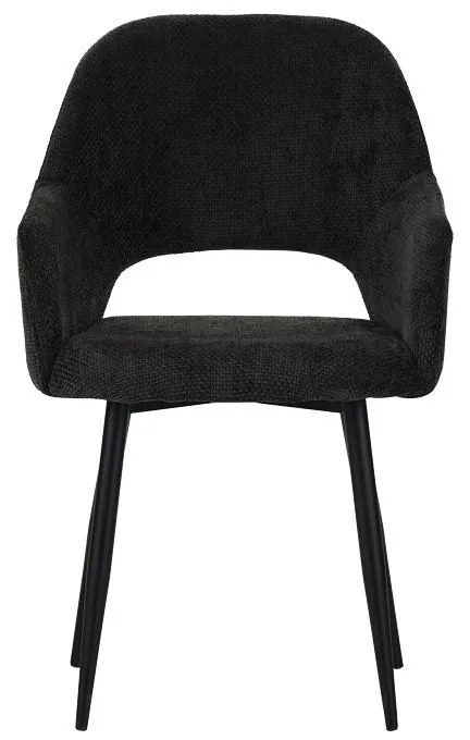 Καρέκλα - Πολυθρόνα Factols Inart μαύρο ύφασμα-πόδι μαύρο μέταλλο 53x61x84εκ 2αδα 53x61x84 εκ.