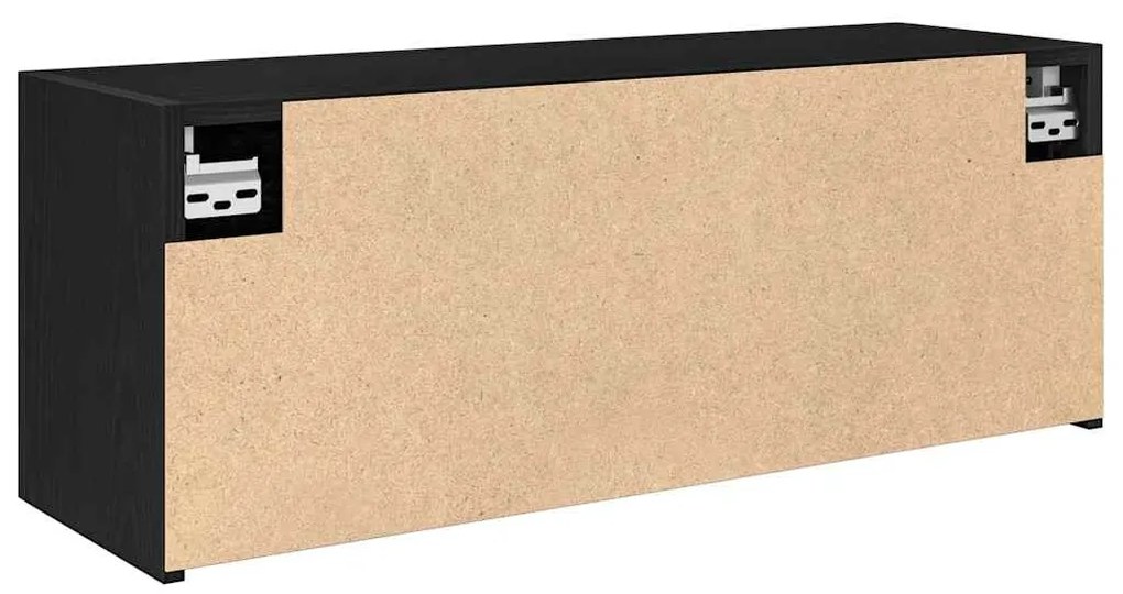 ντουλάπι τοίχου μπάνιου μαύρο 80x25x30 cm κατασκευασμένο ξύλο - Μαύρο
