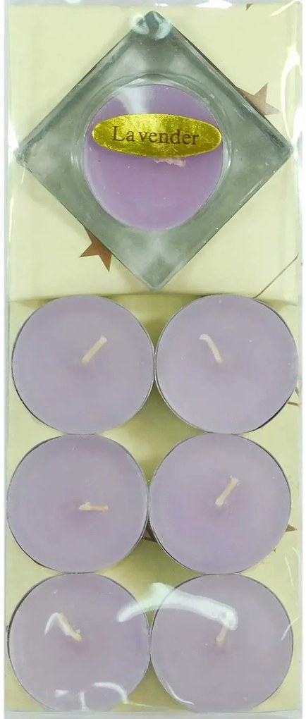 Set/7 Αρωματικά Κεριά Ρεσώ με Γυάλινη Βάση 236470 Lavender