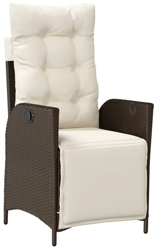 vidaXL Σετ Τραπεζαρίας Κήπου 9 τεμ. Καφέ Συνθετικό Ρατάν με Μαξιλάρια