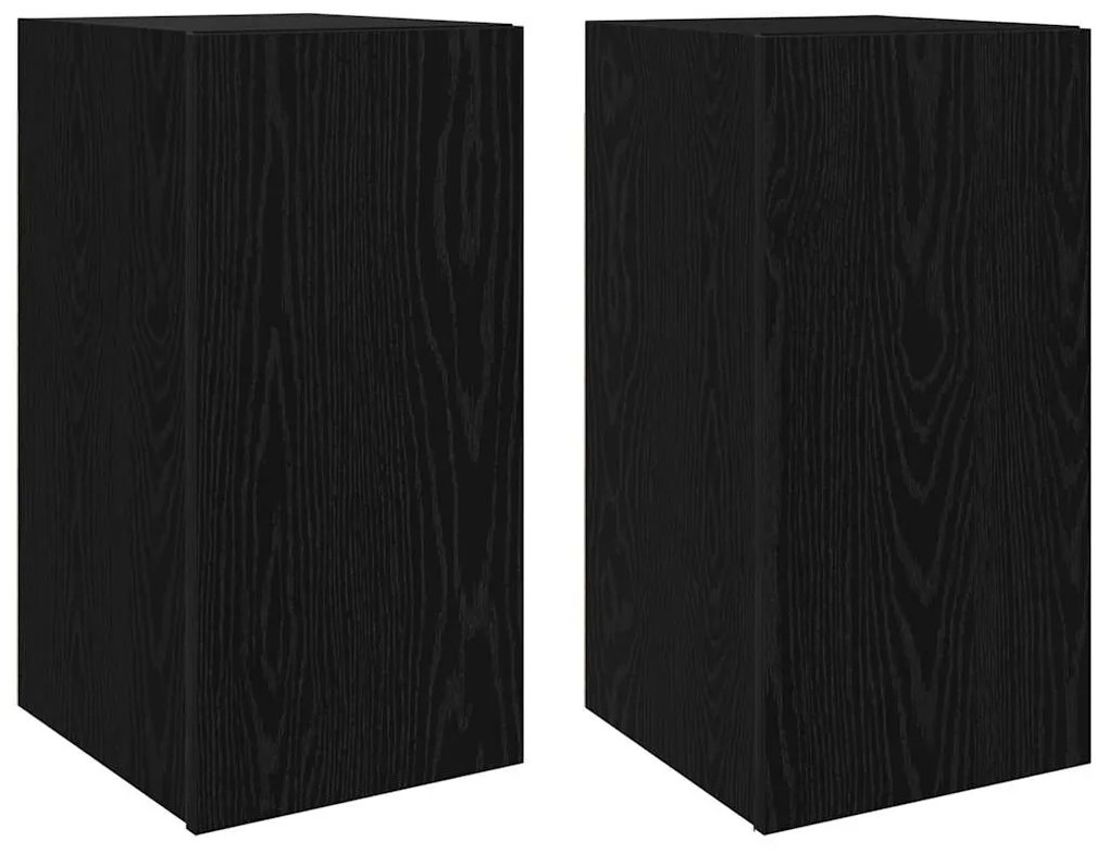 vidaXL Τηλεοπτική Κάβα Τοίχου 2 pcs Μαύρη Οξυά 30,5 x 30 x 60 εκ.