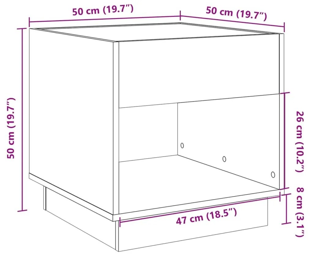 Τραπεζάκι Σαλονιού Infinity LED Μαύρο 50x50x50 εκ. - Μαύρο