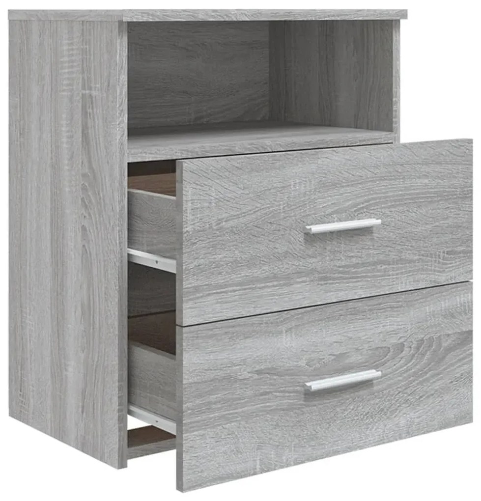 vidaXL Κομοδίνα 2 τεμ. Γκρι Sonoma 50 x 32 x 60 εκ.