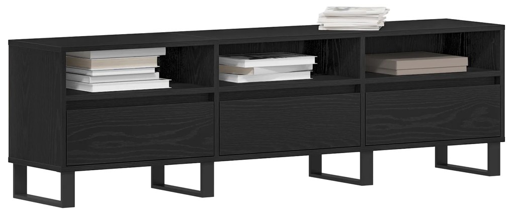 vidaXL Τηλεοπτική Βάση Μαύρη Ξυλεία 150x30x44,5 εκ. Επεξεργασμένο Ξύλο