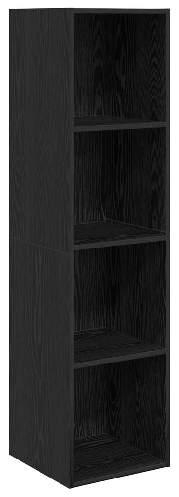 vidaXL 2 pcs Μαύρη δρυς 37 x 37 x 142.5 εκ Επεξεργασμένο ξύλο