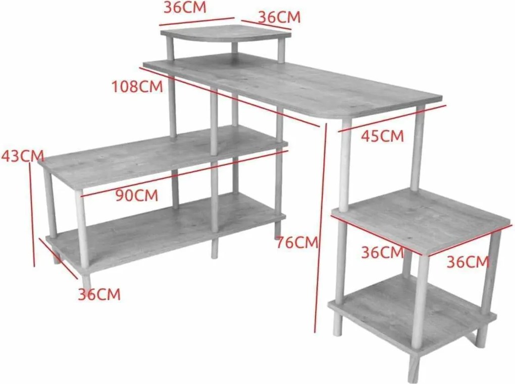 Γραφείο Λευκό LINUN 140x45x76