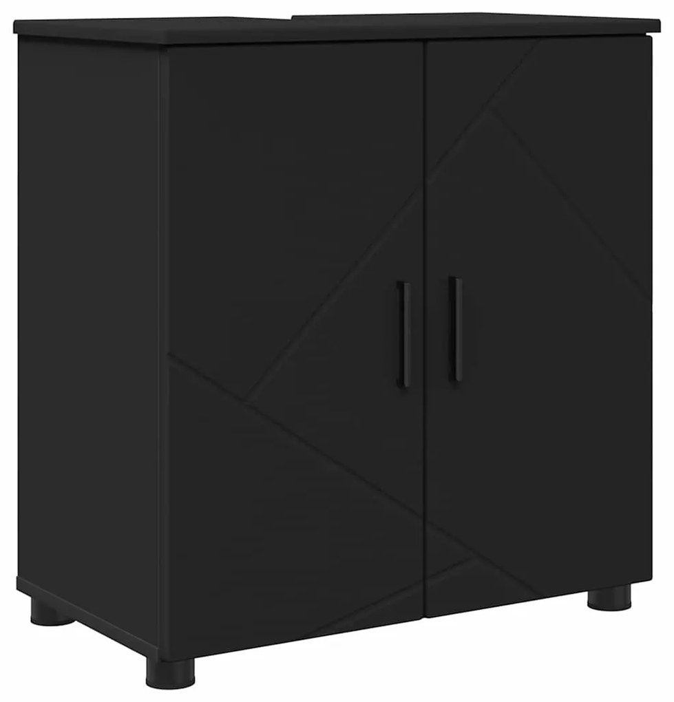 vidaXL Σετ Επίπλων Μπάνιου 5 pcs Μαύρο Επεξεργασμένο ξύλο &amp; Μέταλλο