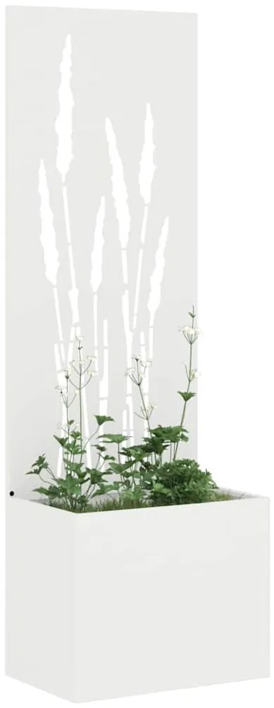 vidaXL Οθόνη Ιδιωτικότητας Κήπου Μαιανδρικό σχέδιο Λευκό 50 x 140 cm