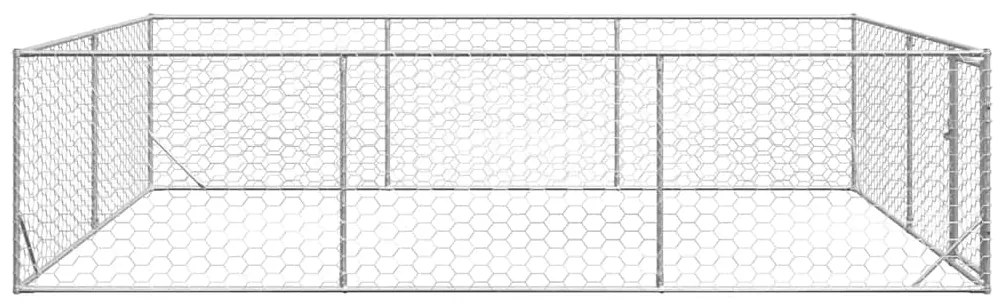 vidaXL Κλουβί Σκύλου Εξωτερ. Χώρου με πόρτα 3x4x1 μ. Γαλβαν. Ατσάλι