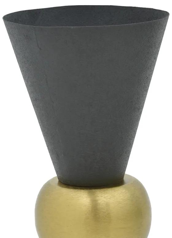 Βάζο Decorasie Inart μαύρο-χρυσό μέταλλο Φ28x65εκ