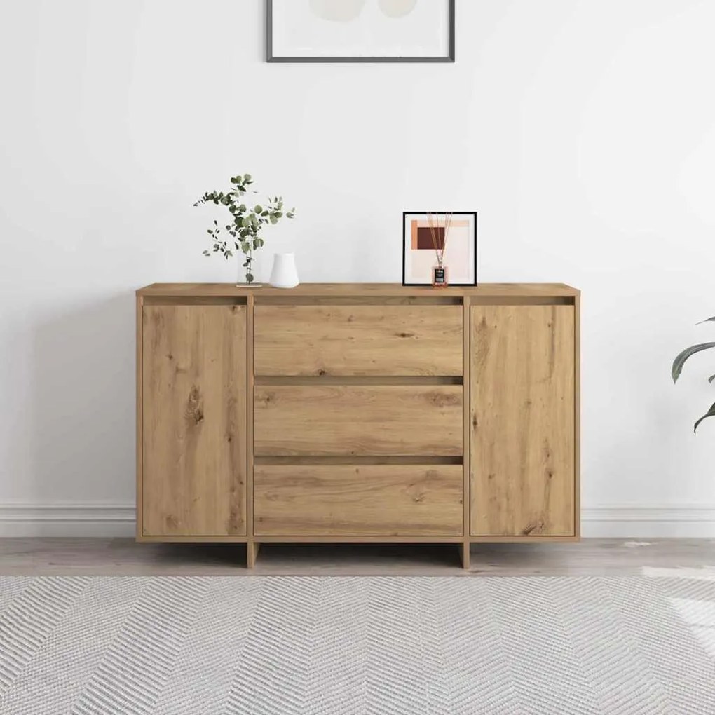 vidaXL Πλαϊνό γραφείο με συρτάρι artisan δρυς 120 x 41 x 75 εκ.