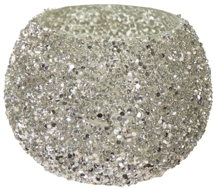 Κηροπήγιο Γυάλινο 11x8,5εκ. Strass Silver Art Et Lumiere 30532