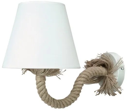 Απλίκα Φωτιστικό Τοίχου 1XE27 από σχοινί 43368 Inlight-43368-WH-Λευκό 43368-WH