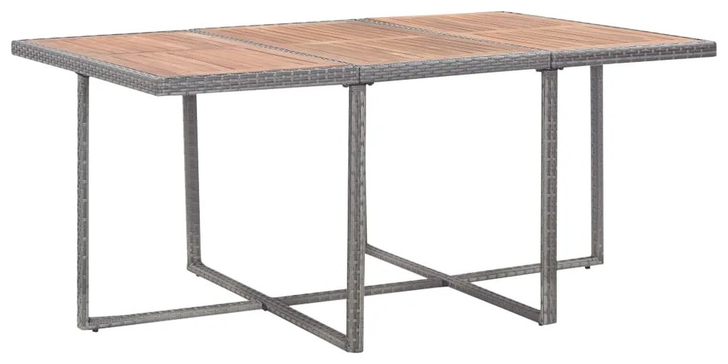 vidaXL Σετ Τραπεζαρίας Εξ. Χώρου 11 τεμ. Γκρι Συνθ. Ρατάν με Μαξιλάρια