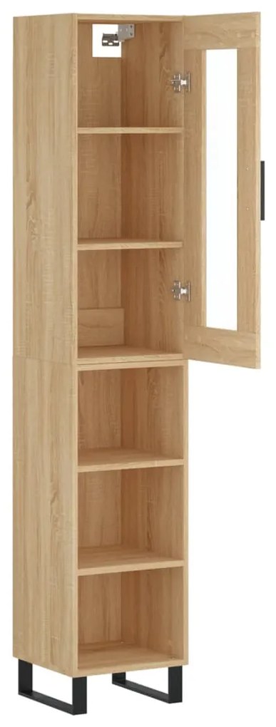 vidaXL Μπουφές Sonoma δρυς 34,5 x 34 x 180 εκ. από Επεξεργασμένο Ξύλο