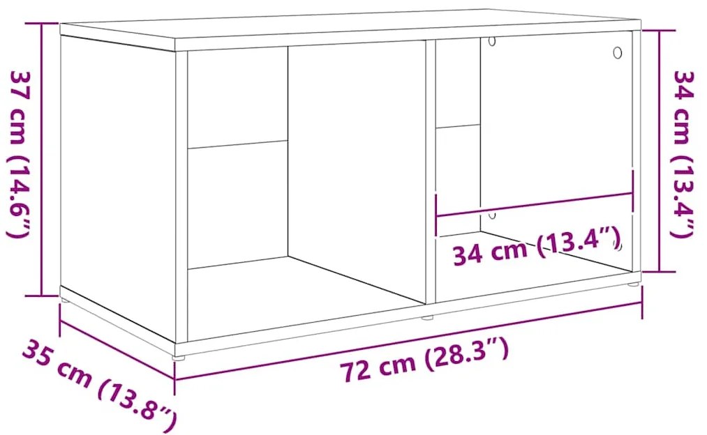 vidaXL Σετ επίπλου τηλεόρασης Καφέ 72 x 35 x 37 εκ Επεξεργασμένο ξύλο