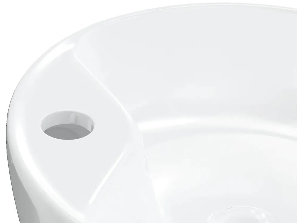 vidaXL Νιπτήρας Στρογγυλός Λευκός 40 x 14,5 εκ. Κεραμικός