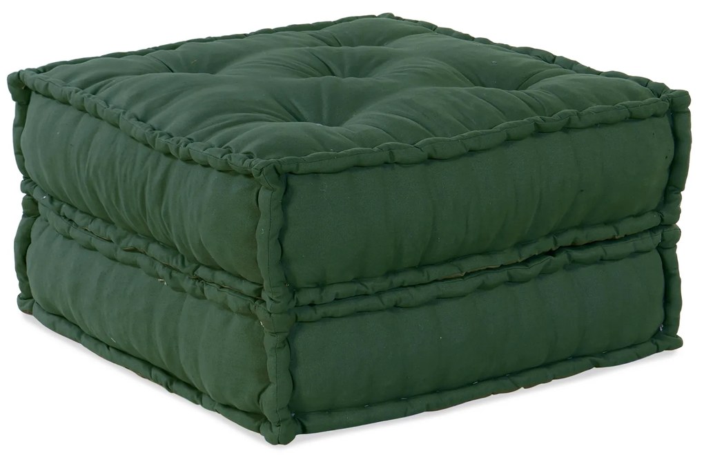 vidaXL Modular Pouffes 2 τεμάχια Πράσινο Ύφασμα
