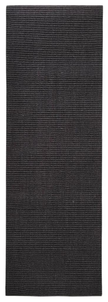 vidaXL Χαλί Μαύρο 66 x 200 εκ. από Φυσικό Σιζάλ