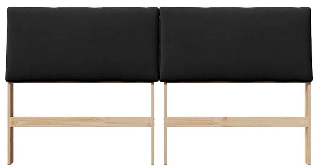 vidaXL Ταπετσαρισμένο κεφαλάρι Μαύρο 180 cm Στερεά ξυλεία πεύκου