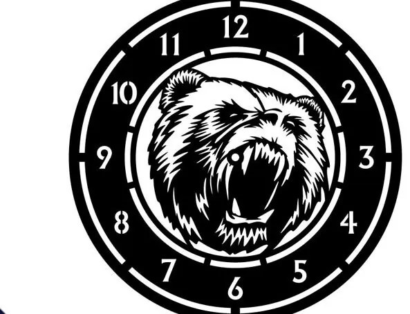 Intra απο ξύλο plywood 3mm-4mm πάχος Πρότυπο κοπής ρολογιού Angry Bear Δίασταση 15x15 cm INTRAFABR-68375360