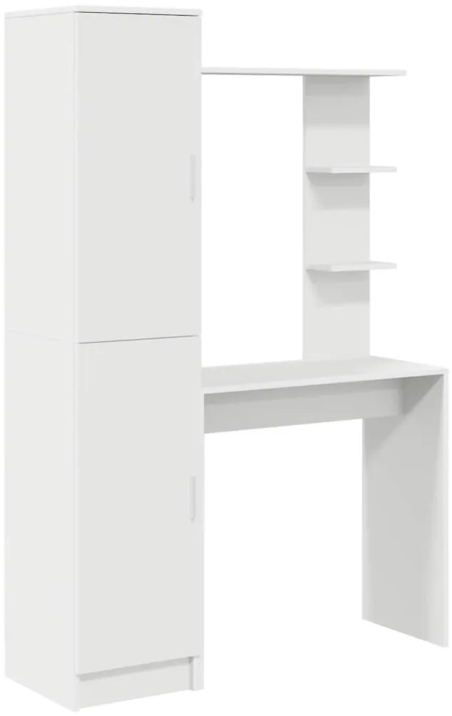 vidaXL Γραφείο με αποθηκευτικό χώρο 2 pcs Λευκό 78.5 x 37 x 154.5 εκ