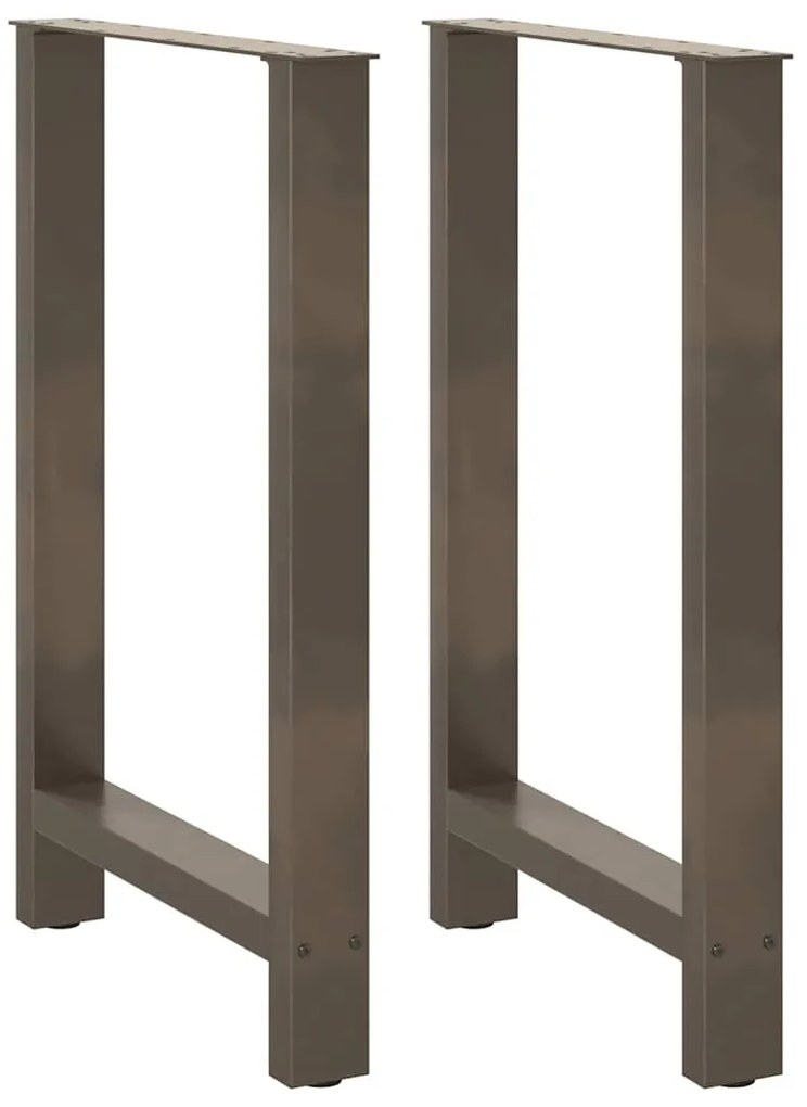 Πόδια Τραπεζιού Μπαρ 2 τεμ. από Φυσικό Ατσάλι 60x(90-91) εκ. Ατσάλι