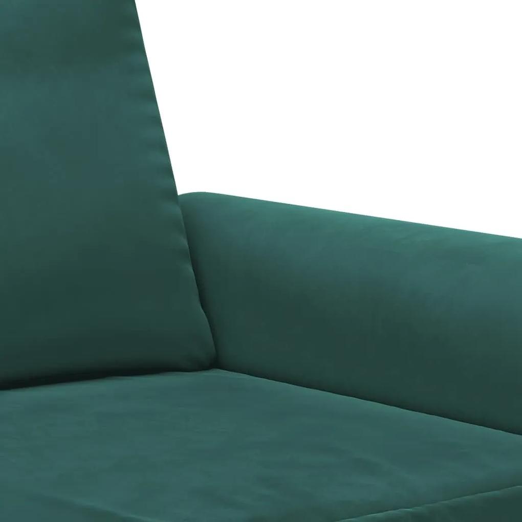 Καναπές Διθέσιος Σκούρο Πράσινο 140 εκ. Βελούδινος - Πράσινο