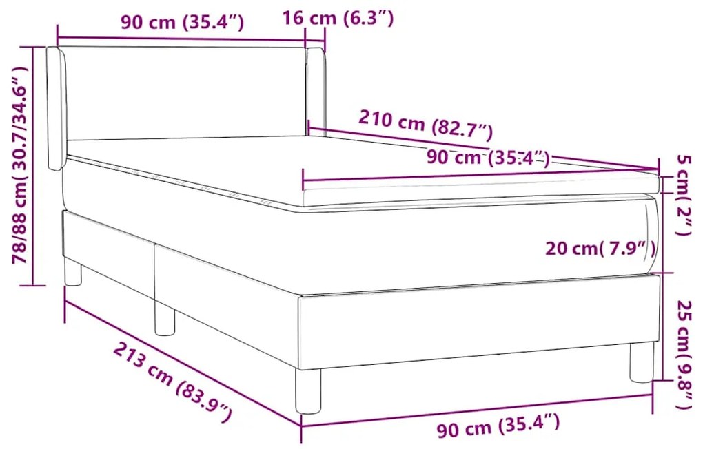 BOX SPRING ΚΡΕΒΑΤΙ ΜΕ ΣΤΡΩΜΑ ΣΚΟΥΡΟ ΠΡΑΣΙΝΟ 90X210ΕΚ. ΒΕΛΟΥΔΙΝΟ 3317934