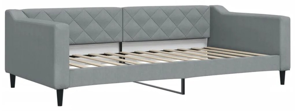 vidaXL Καναπές Κρεβάτι Συρόμενος Αν. Γκρι 100x200 εκ Ύφασμα &amp; Συρτάρια