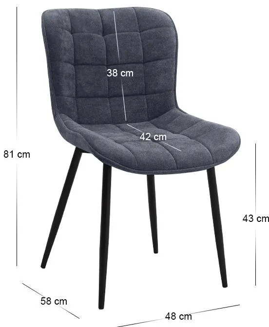 Σετ τραπεζαρία 5τμχ Roger - Chiara Megapap Mdf - ύφασμα χρώμα ακακίας - ανθρακί 120x70x75εκ.