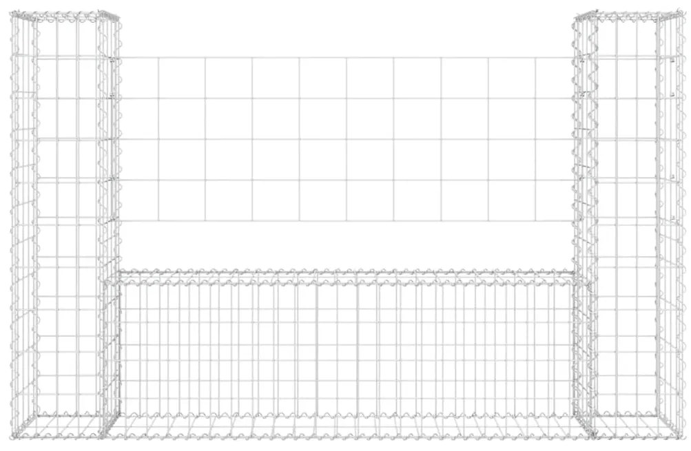 vidaXL Συρματοκιβώτιο σε U Σχήμα με 2 Στύλους 140x20x100 εκ Σιδερένιο