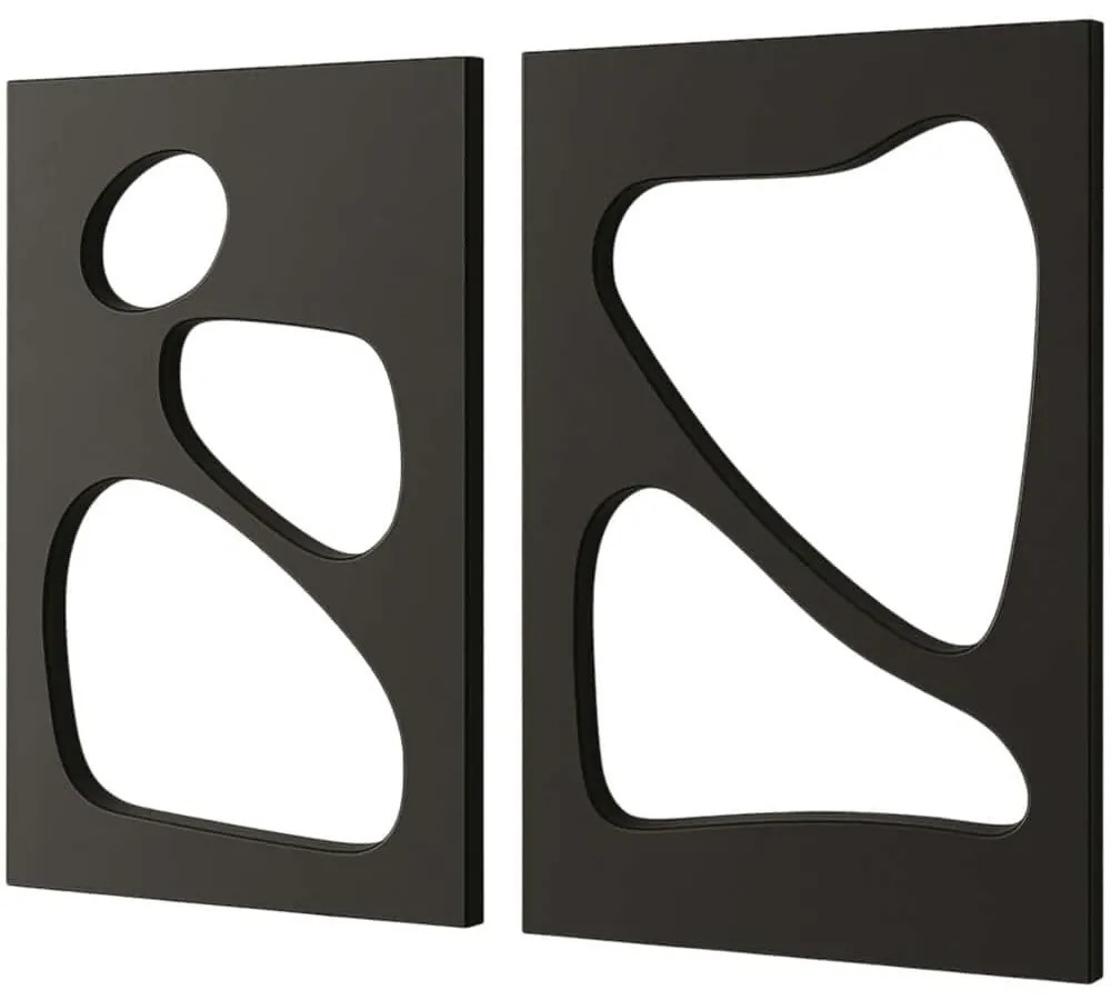 Διακοσμητικό Τοίχου (Σετ 2Τμχ) 233DWC1408 40x60cm Black Wallity Mdf