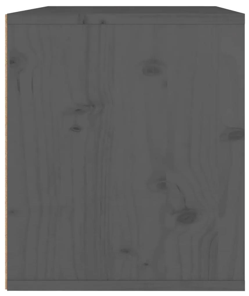 Ντουλάπι Τοίχου Γκρι 45 x 30 x 35 εκ. από Μασίφ Ξύλο Πεύκου - Γκρι