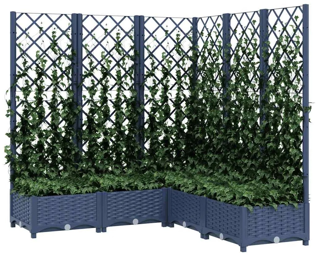 vidaXL Ζαρντινιέρα Κήπου με Καφασωτό Μπλε Γκρι 120x120x121,5 εκ. από PP