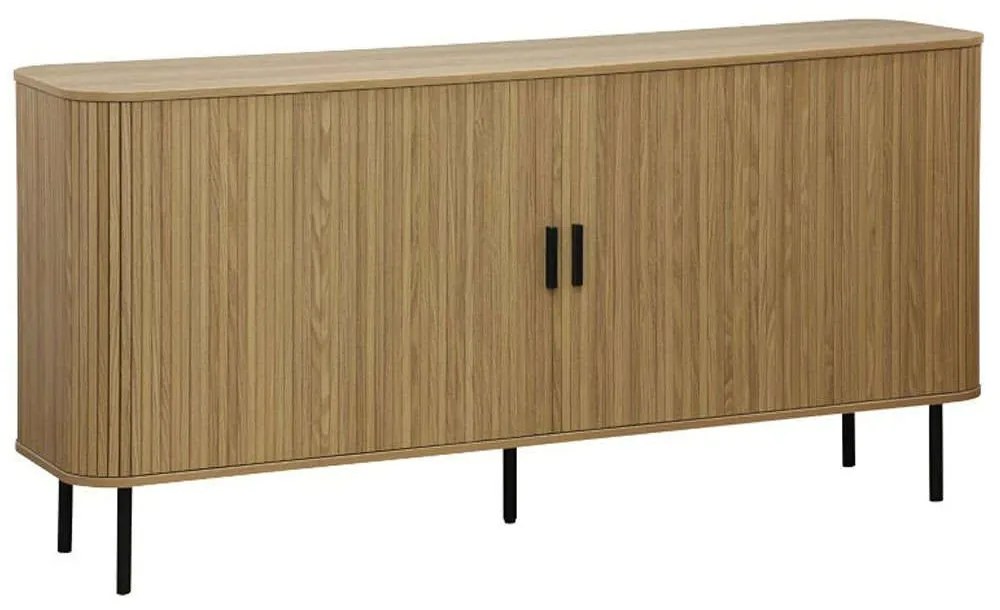 Μπουφές Scandi 260-000005 170x45x80cm Natural-Black Mdf,Μέταλλο