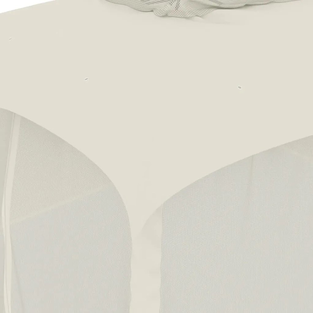 vidaXL Κιόσκι με Διπλούς Τοίχους/Δίχτυ Κρεμ 3,93x2,93 μ. από Ατσάλι