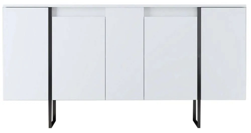 Μπουφές Luxe 618BLY1176 160x35x80cm White-Black Melamine, Metal