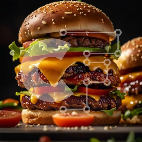 Intra Συλλεκτικό Ξύλινο Παζλ Plywood  4mm - Λαχταριστό Cheeseburger με φρέσκα υλικά Σε Ξύλινο Κουτί - Διαστάσεις: 10x10 cm – 25 κομμάτια