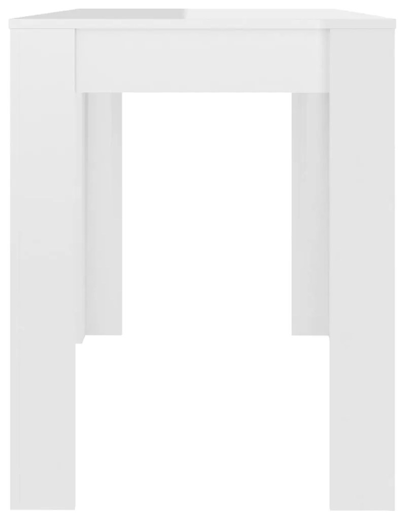 Τραπεζαρία Γυαλιστερό Λευκό 120 x 60 x 76 εκ. από Μοριοσανίδα - Λευκό