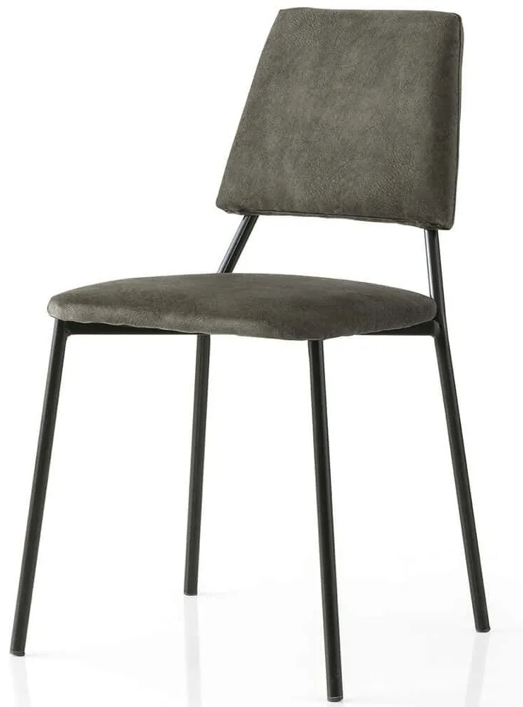 Καρέκλα Lima (Σετ 2Τμχ) 974NMB1905 42,5x54x77,5cm Dark Grey Βελούδο, Μέταλλο