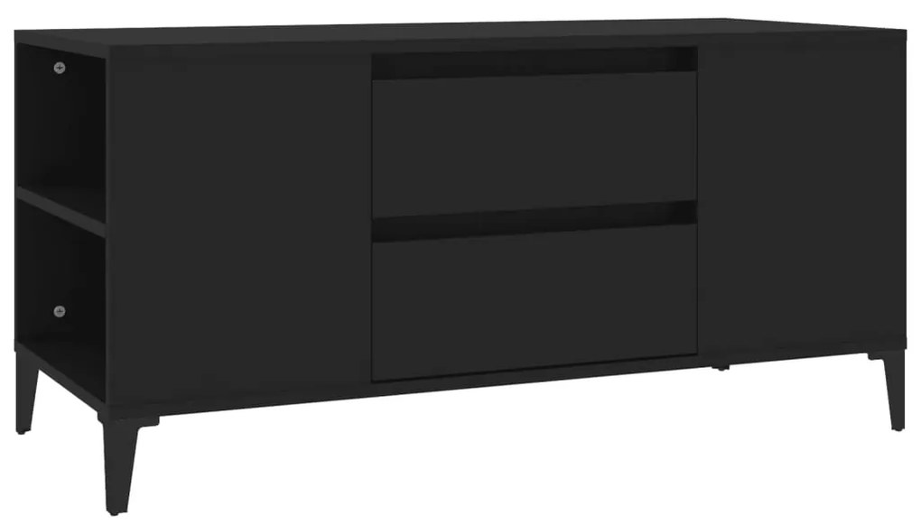 vidaXL Έπιπλο Τηλεόρασης Μαύρο 102x44,5x50 εκ. Επεξεργασμένο Ξύλο