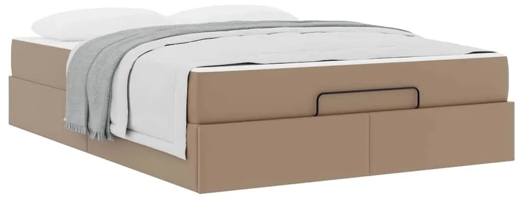 vidaXL Σκελετός κρεβατιού με στρώμα με στρώμα 2 pcs Ώχρα PVC