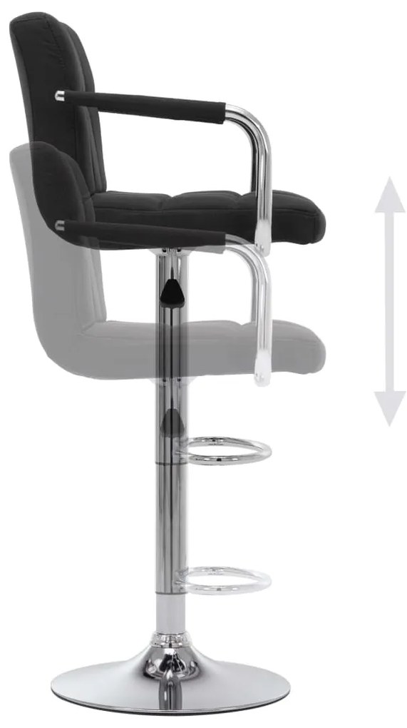 vidaXL Καρέκλες Μπαρ 2 τεμ. Μαύρες Υφασμάτινες