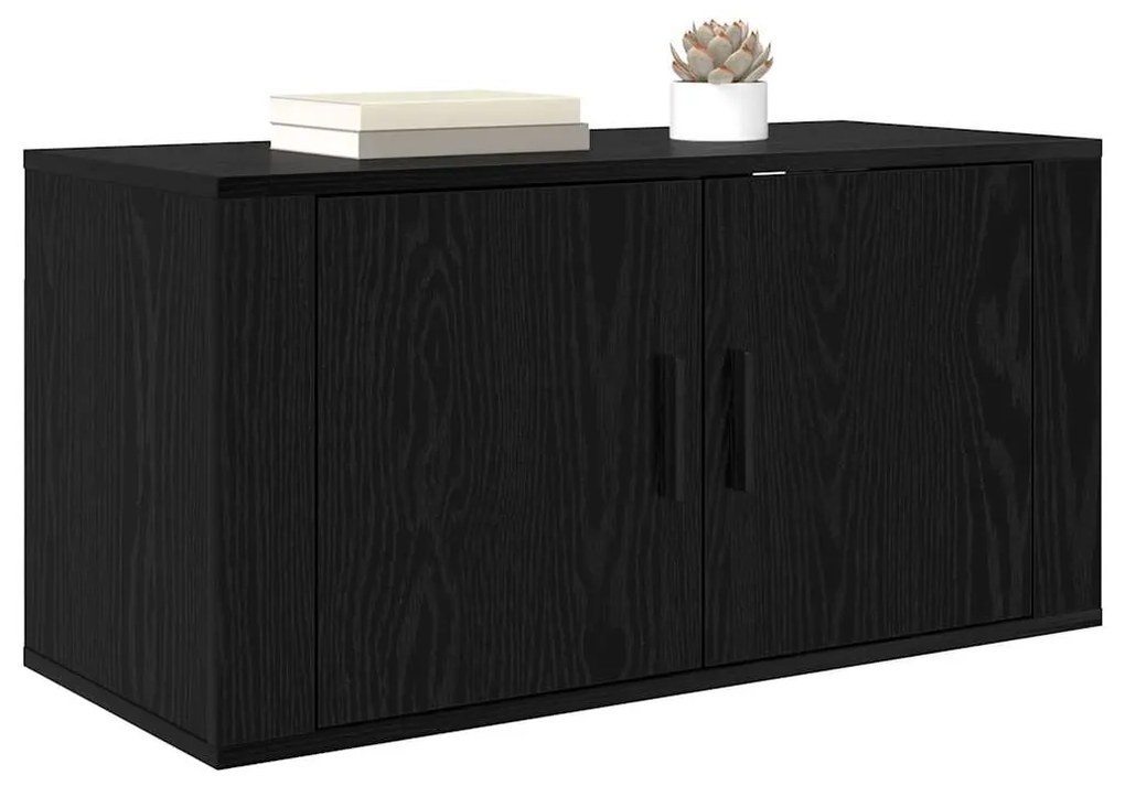 vidaXL Κρεμαστό Ντουλάπι Τηλεόρασης Μαύρη δρυς 80 x 34.5 x 40 εκ